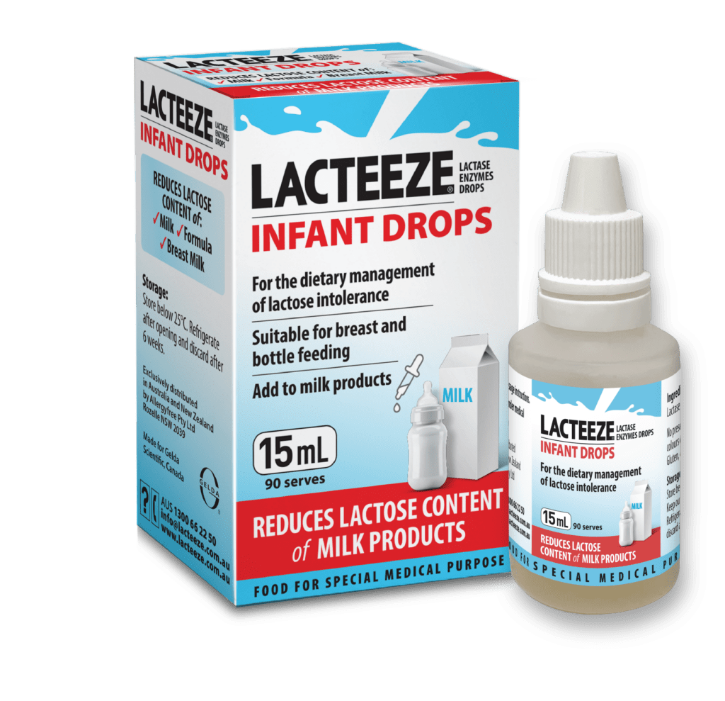 Lacteeze Infant Drops Package and Bottle